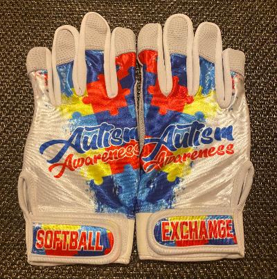 Softball Exchange Autism Awareness batting gloves
