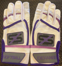 Softball Exchange Purple/White Batting Gloves