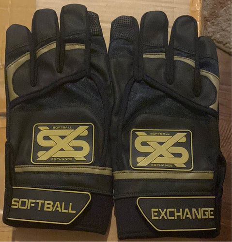 Softball Exchange Black & Gold batting gloves