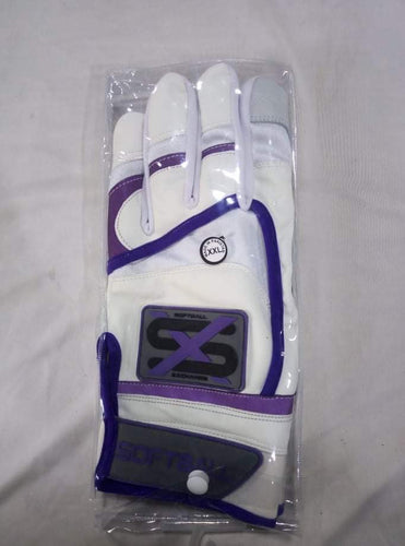 Softball Exchange Purple/White Batting Gloves