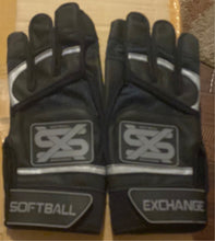 Softball Exchange Black & Silverbatting gloves