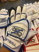Softball Exchange Blue/White batting gloves