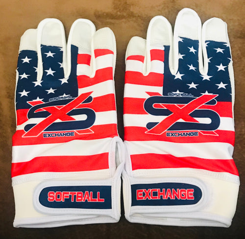 Softball Exchange American Flag batting gloves