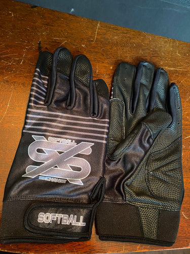 Softball Exchange Black & Grey batting gloves