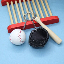 Three-piece suit Mini Baseball glove wooden bat keychain sports Car Key Chain Key Ring Gift For Man Women softball keychain